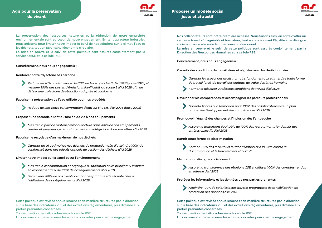 Politique RSE : préservation du vivant et modèle social